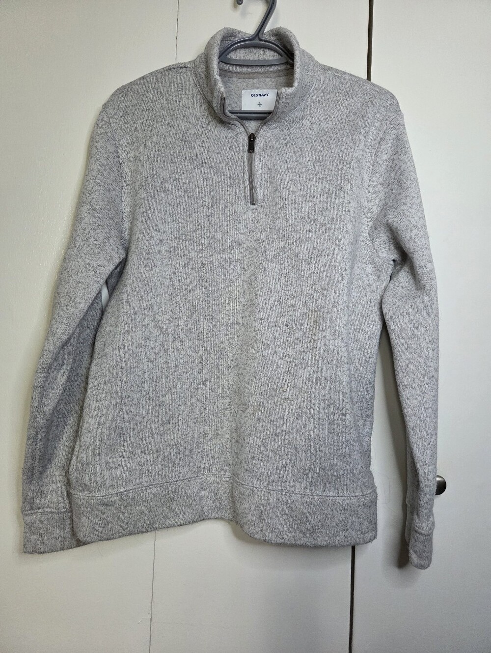 Old Navy Women's L Heather Gray Quarter-Zip Sweater Cozy Outerwear